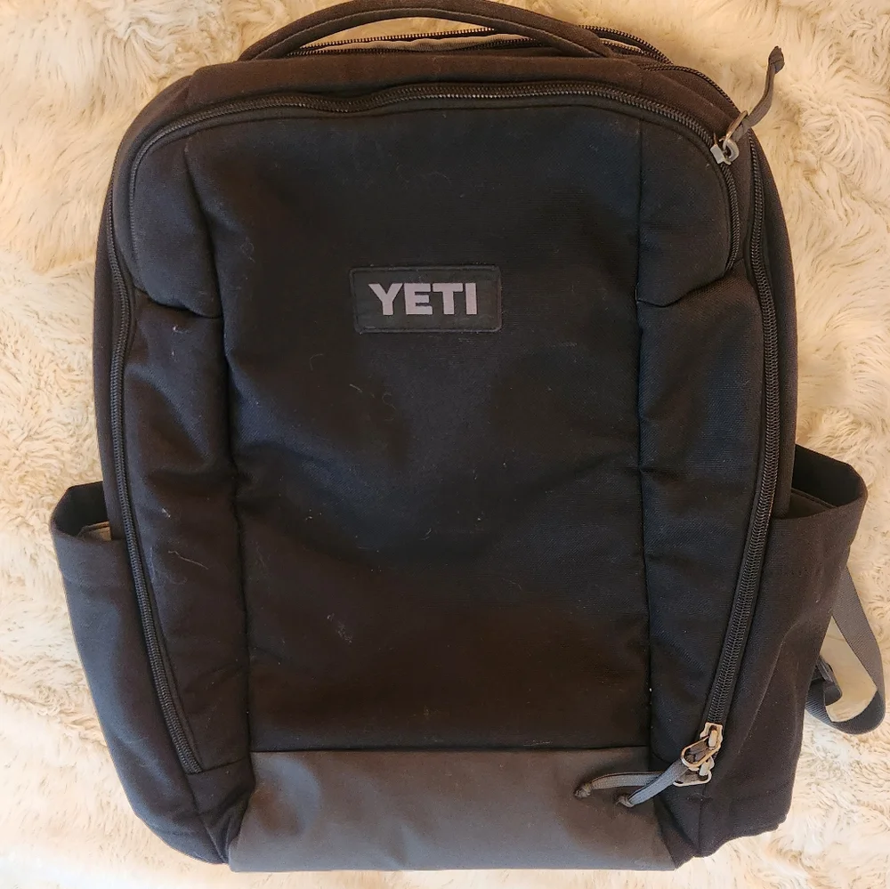 Yeti Black Backpack with Gray Bottom Panel